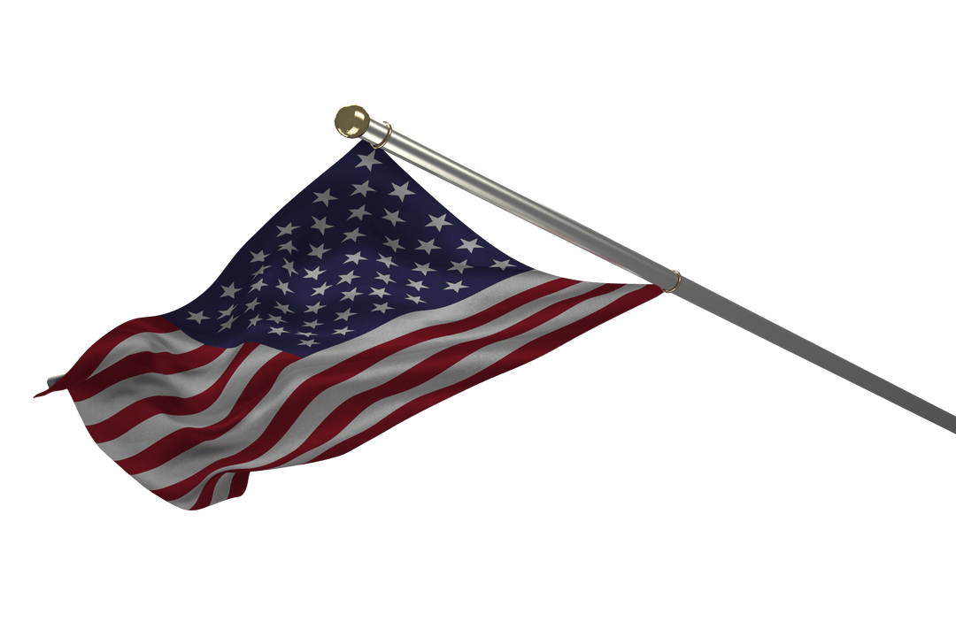 Transparent Flying USA Flag Digital Illustration