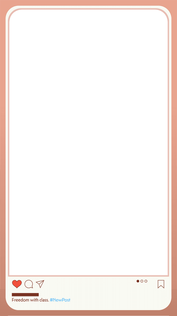 Transparent Social Media Graphic with Peach Frame