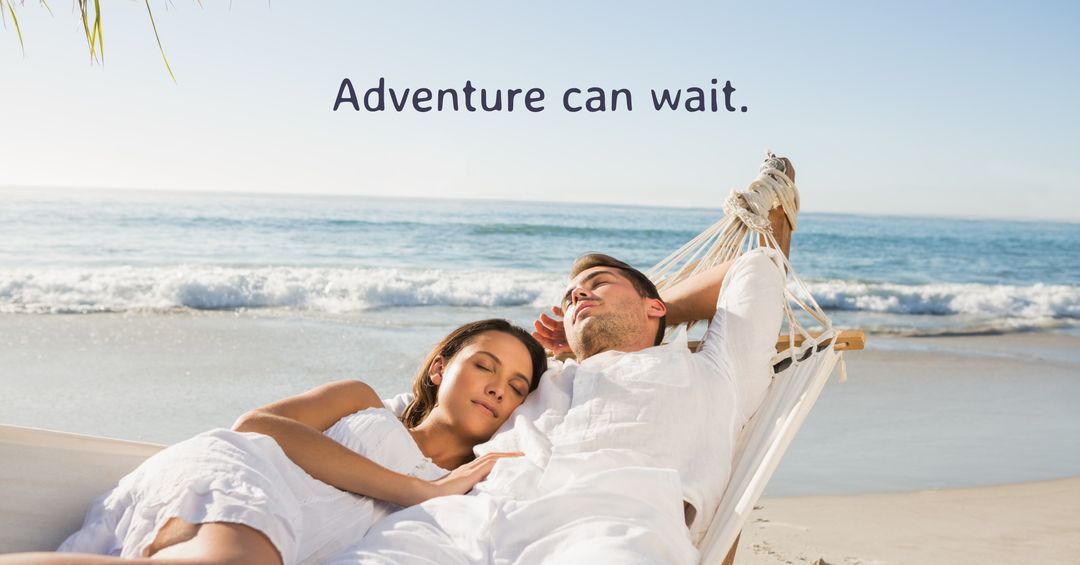 Couple Relaxing in Hammock on Tranquil Beach Vacation