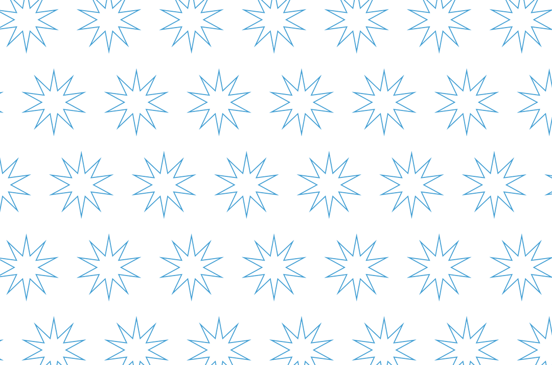 Blue Stars Geometric Pattern on Transparent Background