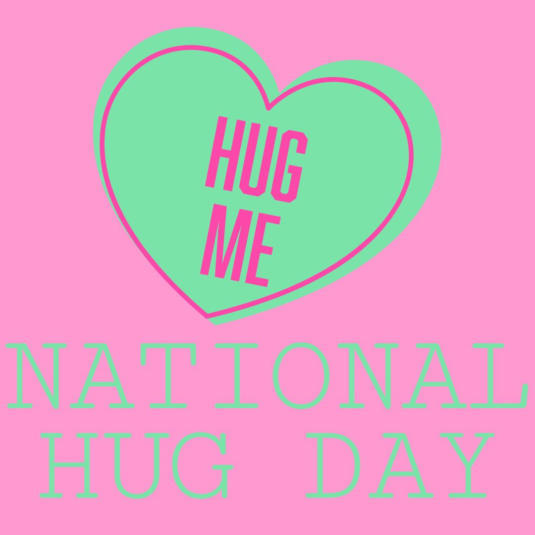 Vibrant Heart Graphic for National Hug Day Celebration