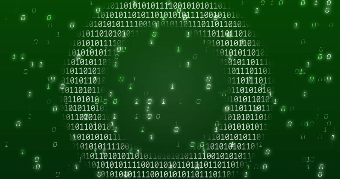 Abstract Green Binary Code Circle Background