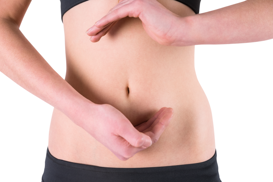 Transparent Background Woman Showing Belly with Hands Framing - Download Free Stock Images Pikwizard.com