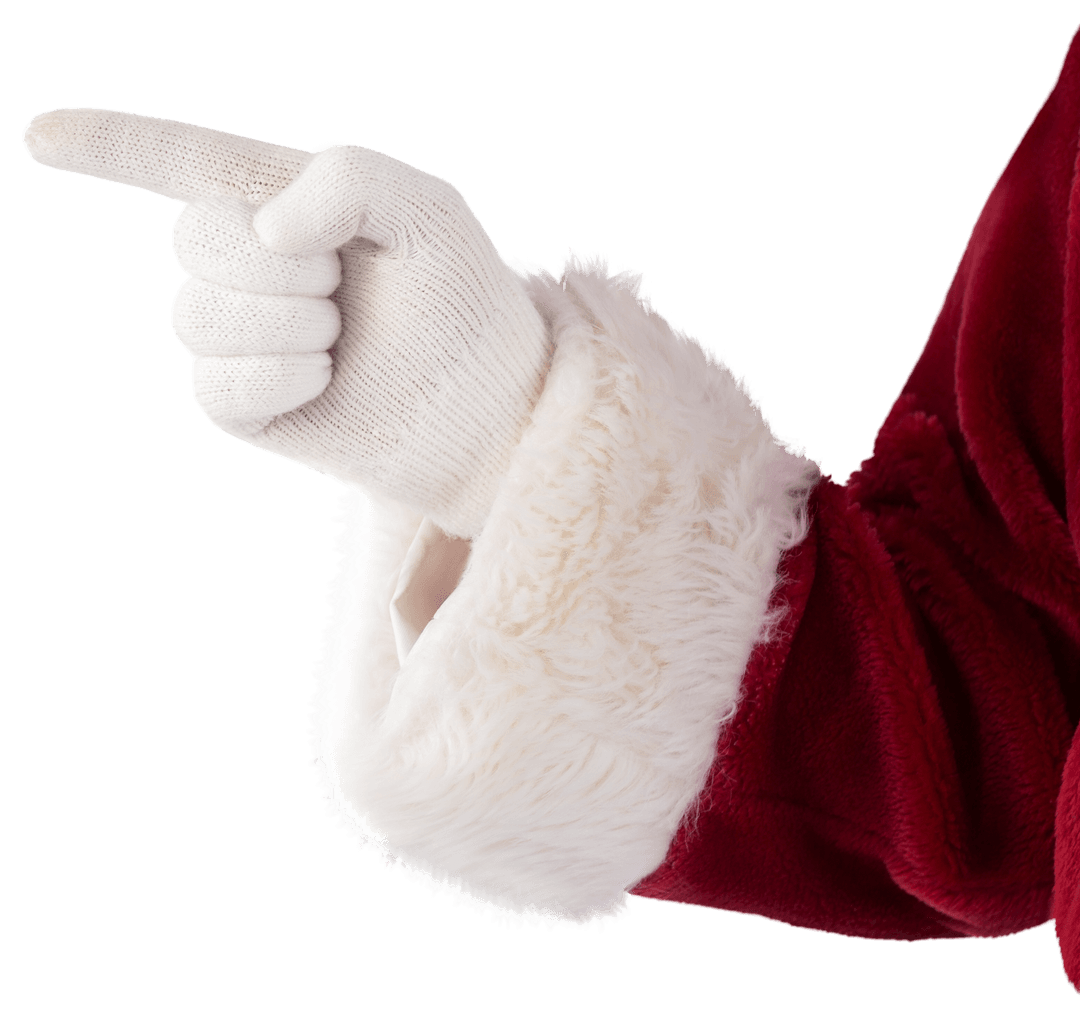 Transparent Santa Claus Hand Pointing Direction Indoor