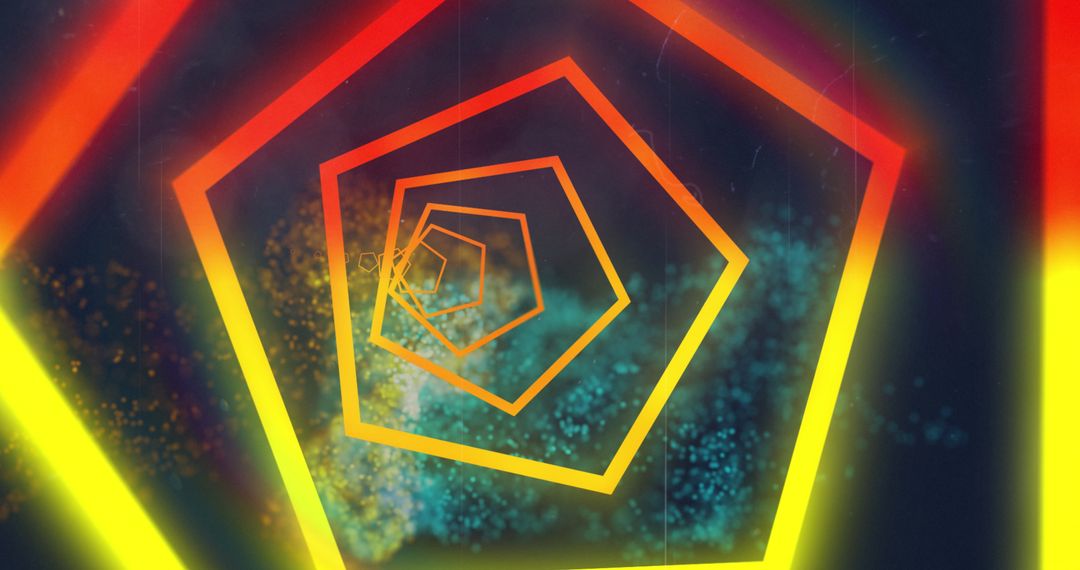 Vibrant Geometric Pattern with Colorful Waves on Dark Background