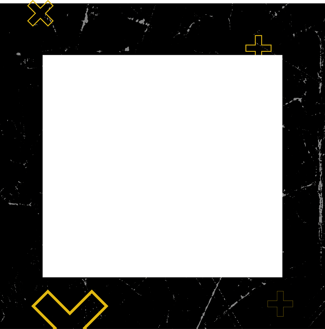 Minimalist Geometric Art with Blue Center on Transparent Grunge Background