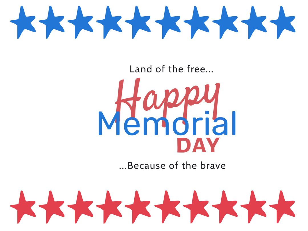 Patriotic Memorial Day Greeting with Red and Blue Stars