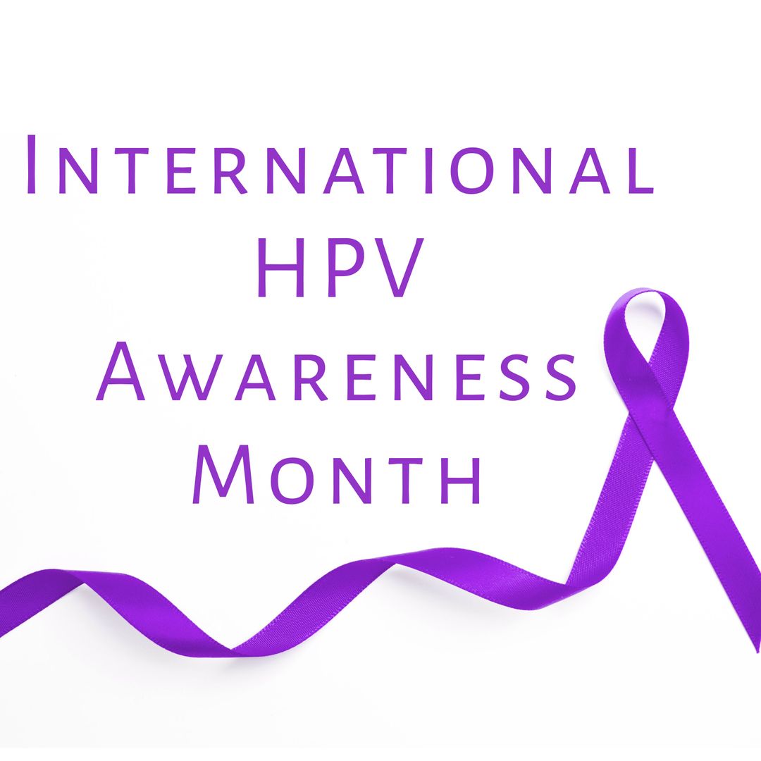 HPV Awareness Month Purple Ribbon Emphasizing Solidarity and Education