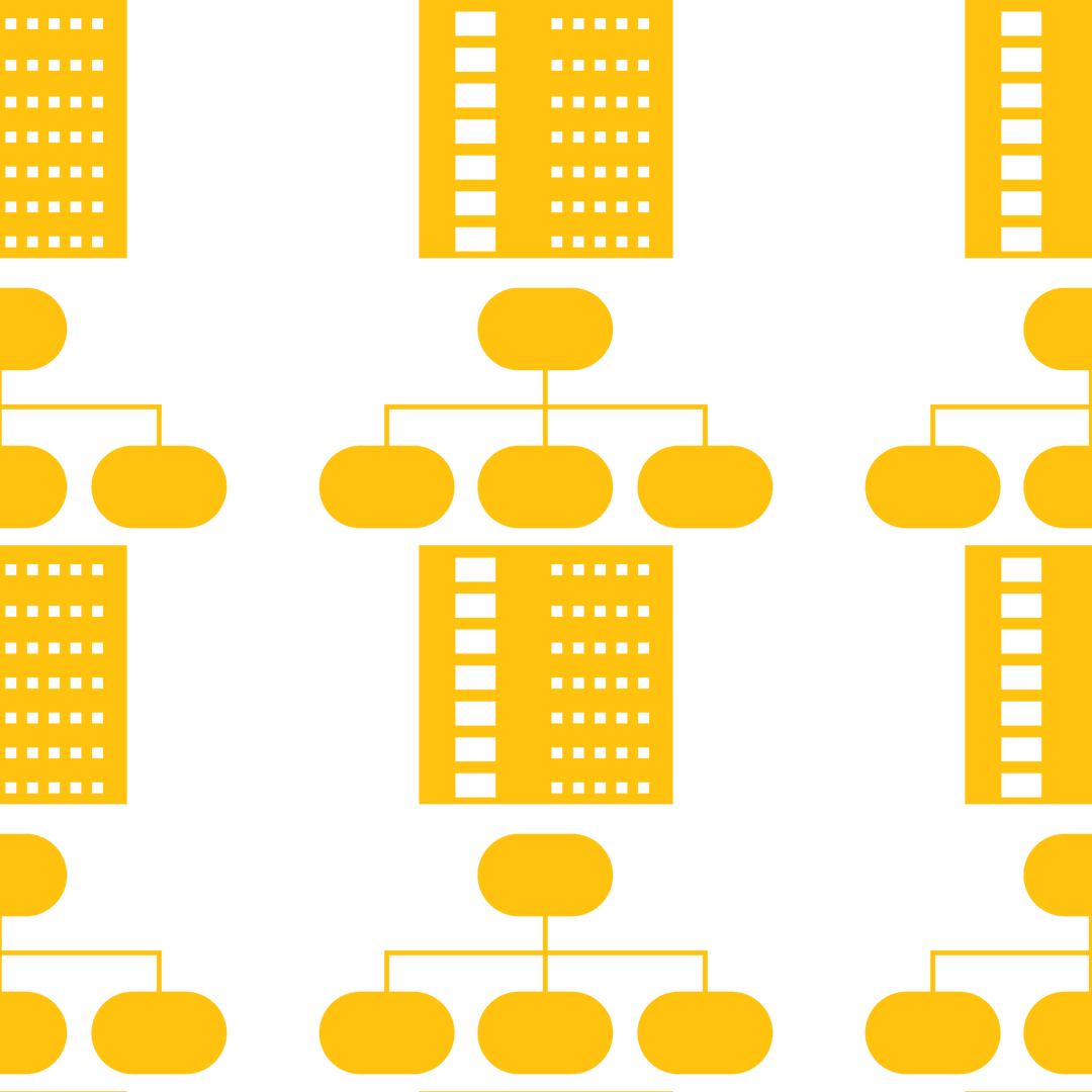 Pattern of Buildings and Network Connections on Transparent Background