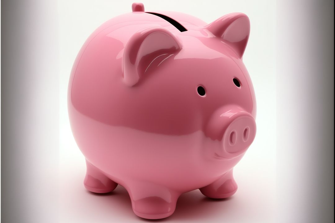 Glossy Pink Piggy Bank on White Background - Free Images, Stock Photos and Pictures on Pikwizard.com