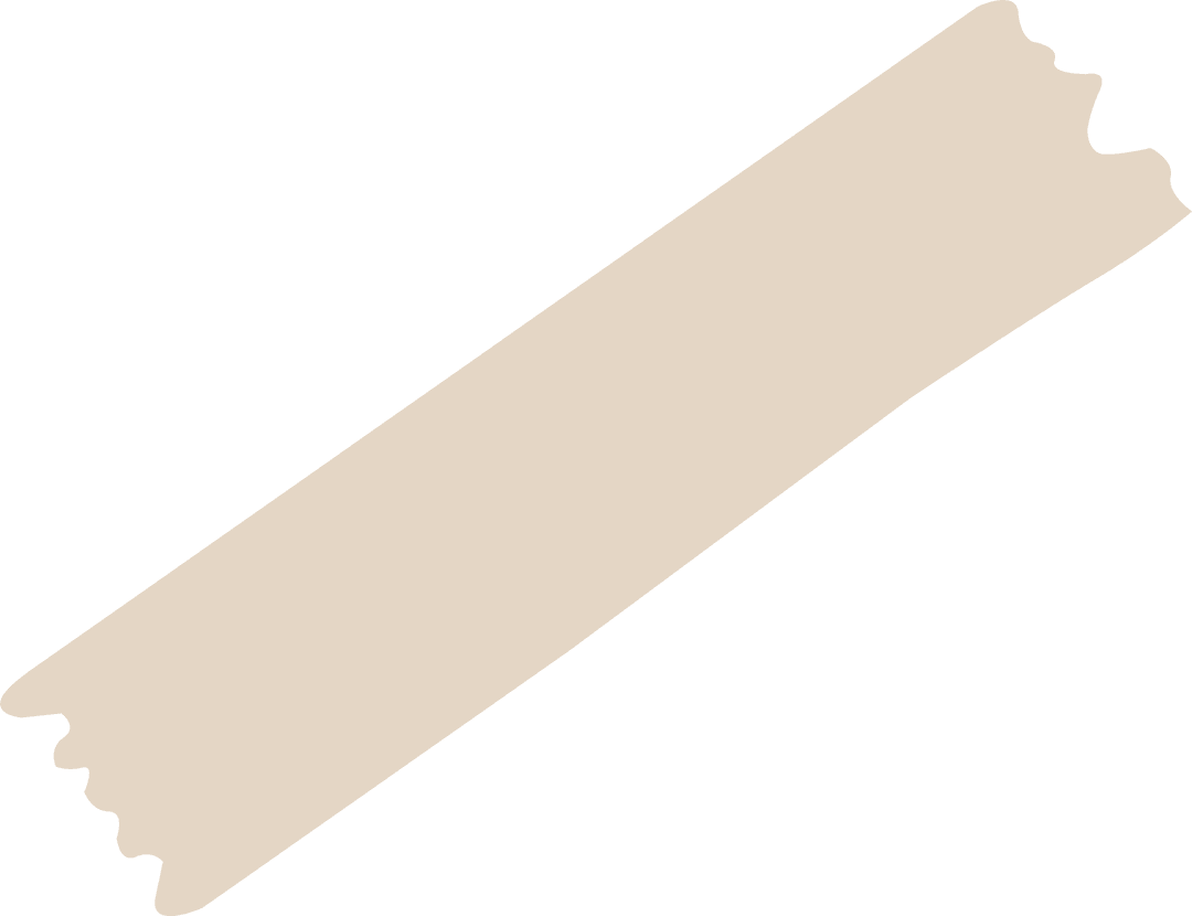 Beige Torn Adhesive Tape on Transparent Background