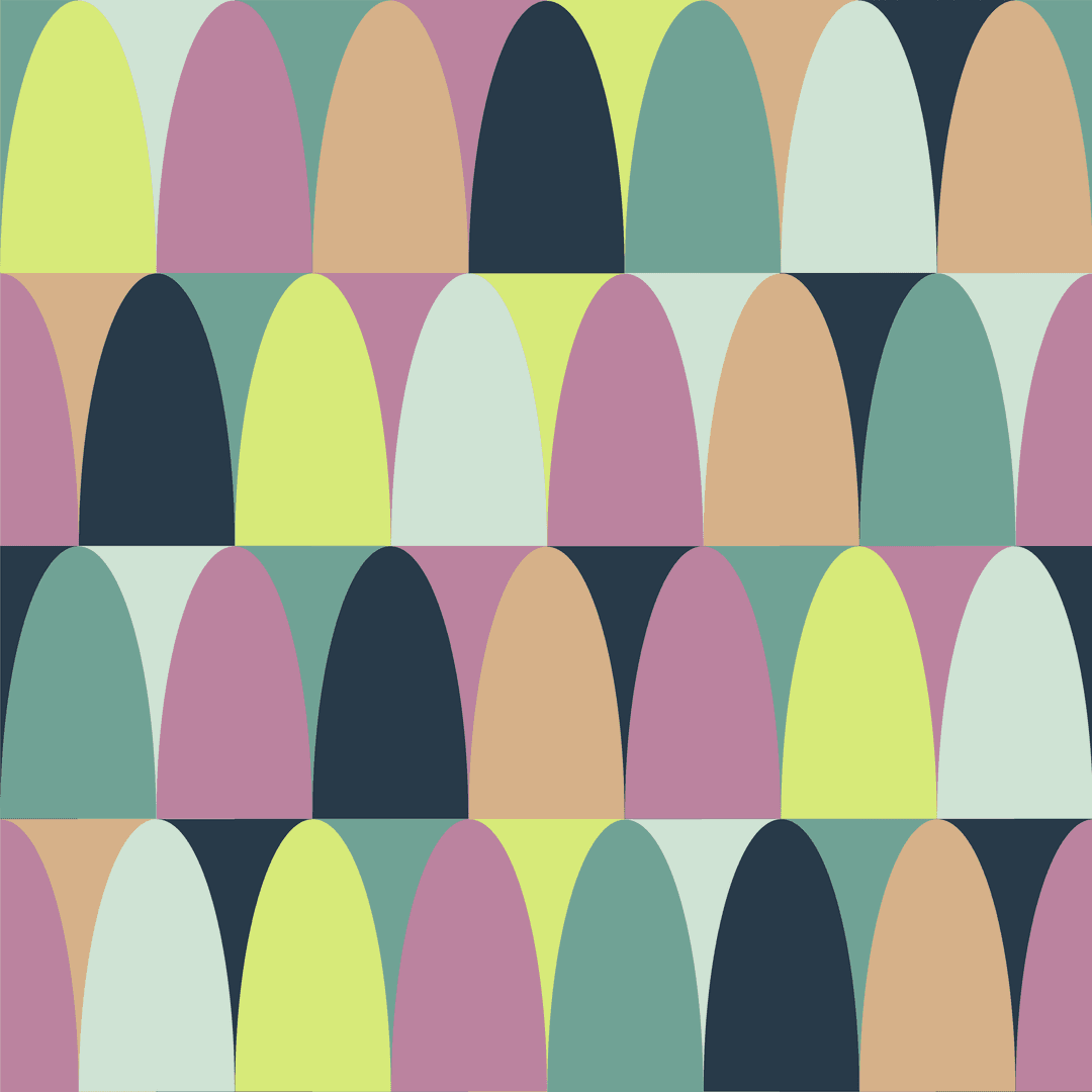 Seamless Geometric Pattern with Bold Colors on Transparent Background