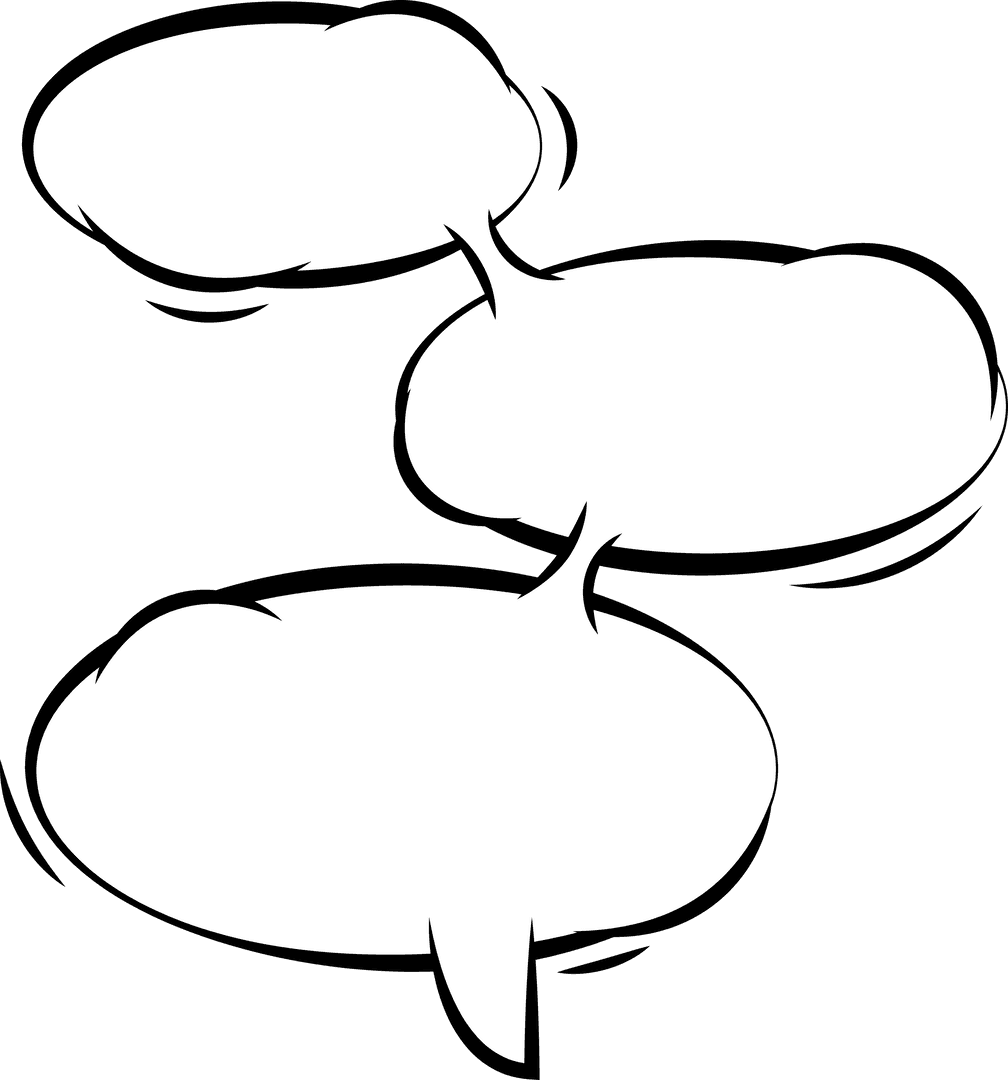 Digital Urbane Speech Bubbles on Transparent Background