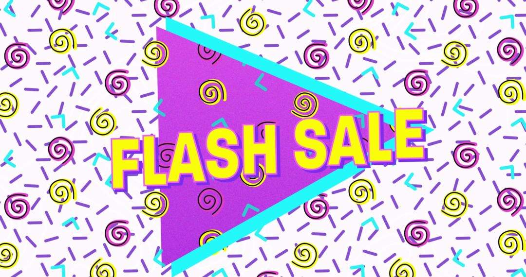 Vibrant Abstract Flash Sale Banner with Geometric Patterns