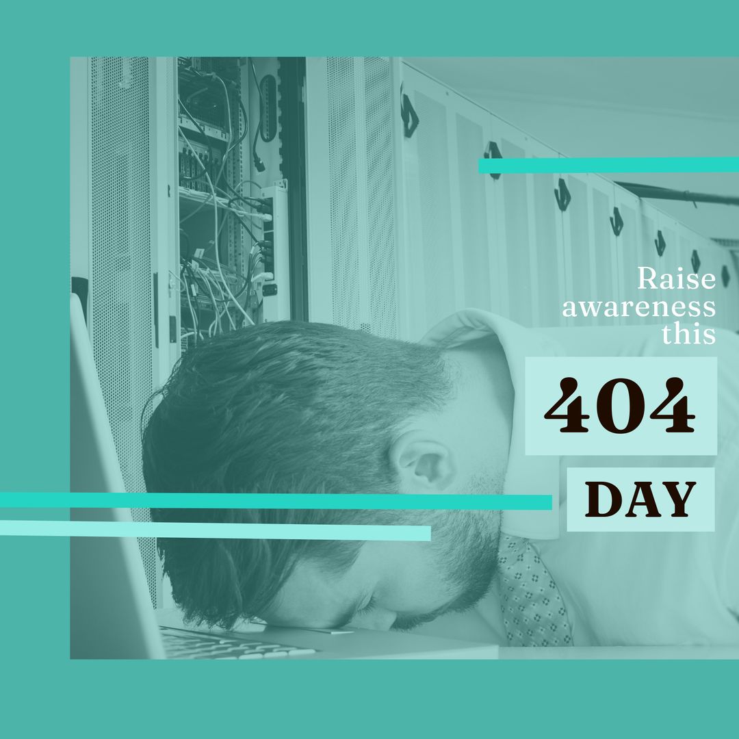 Frustrated Businessman Highlights 404 Day Awareness