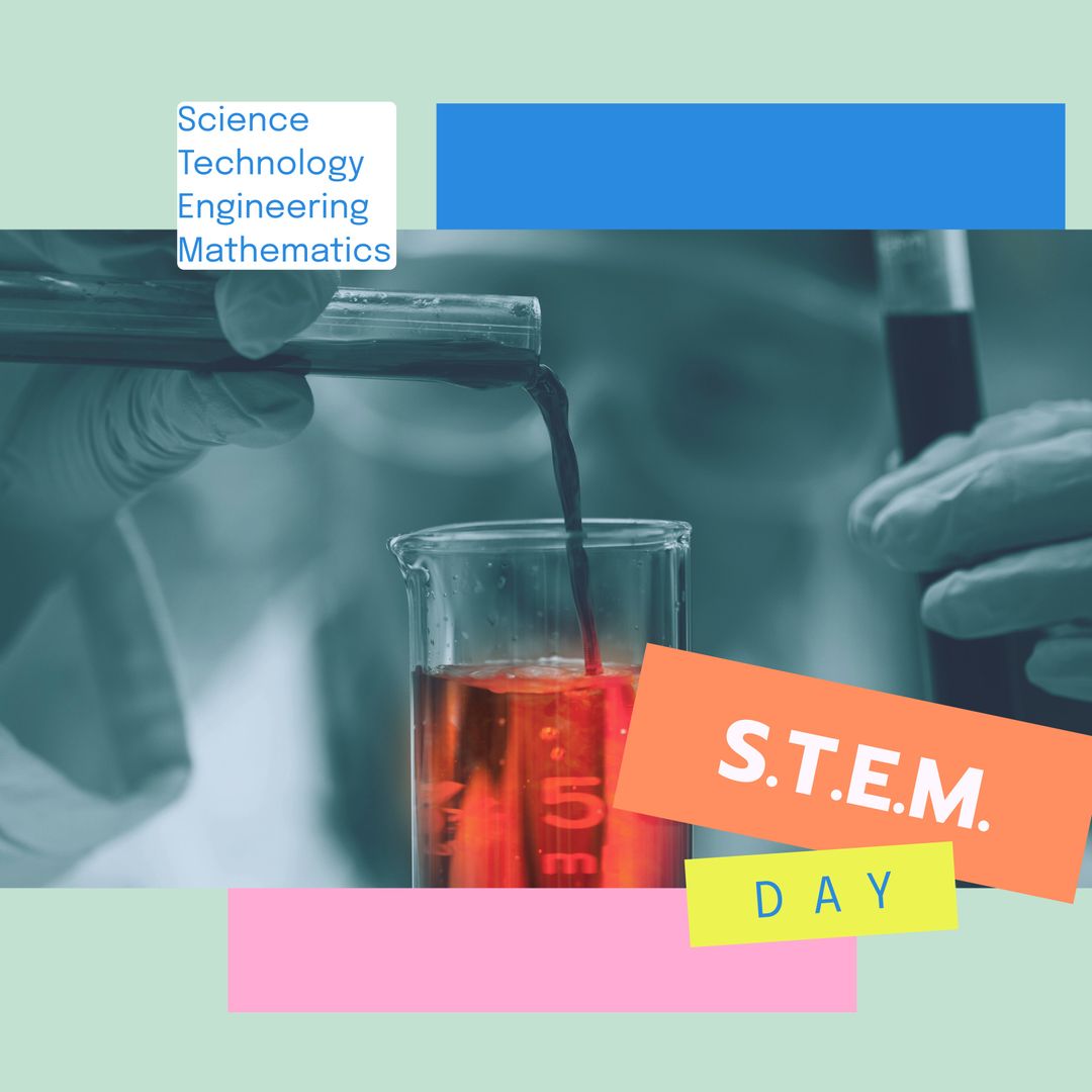 STEM Day Celebration: Scientist Mixing Chemicals in Laboratory - Download Free Stock Templates Pikwizard.com