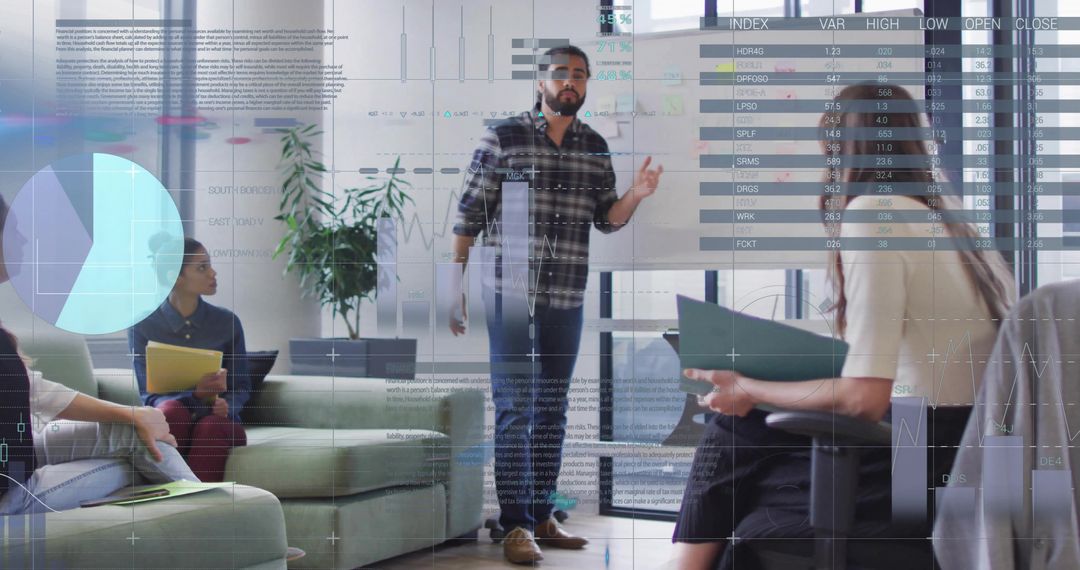 Professional Team Collaborating on Business Strategies in Modern Office