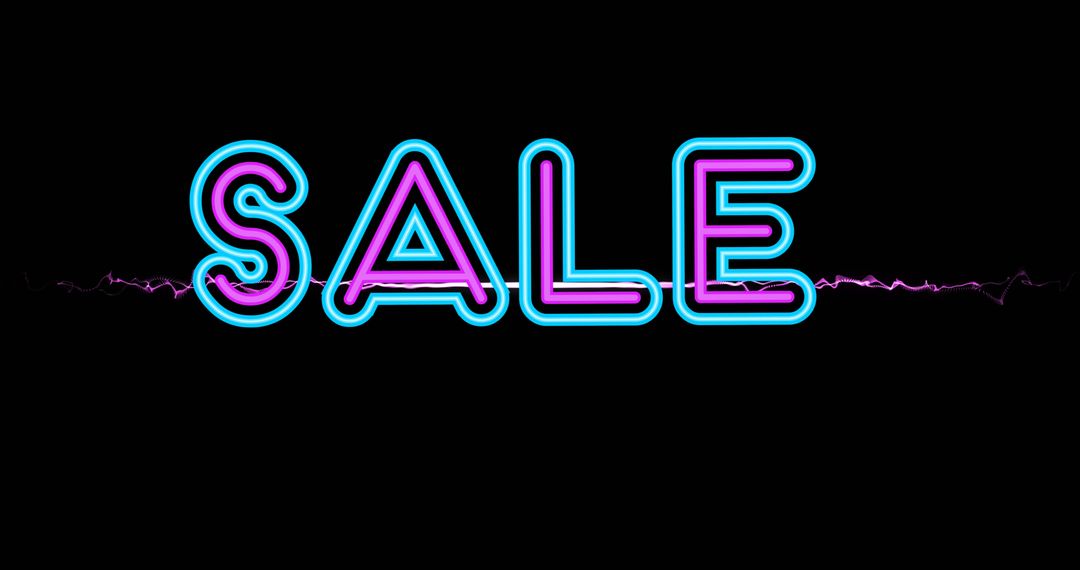 Neon SALE Sign with Soundwave on Black Background - Free Images, Stock Photos and Pictures on Pikwizard.com