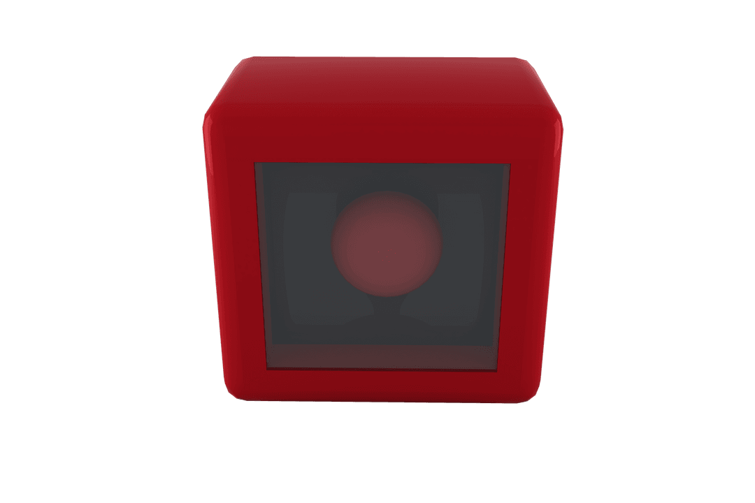 Red Transparent Safety Button Box Illustration on Isolated Background
