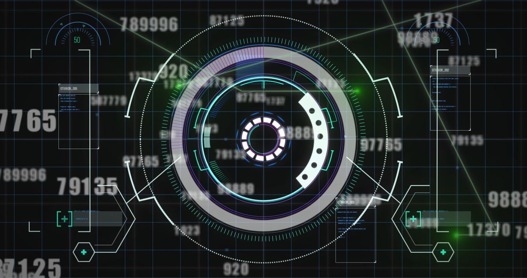 Futuristic Data Scan Interface with Digital Elements