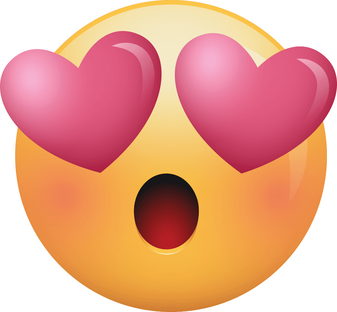 Heart Eyes Emoticon HD Transparent Background Celebration