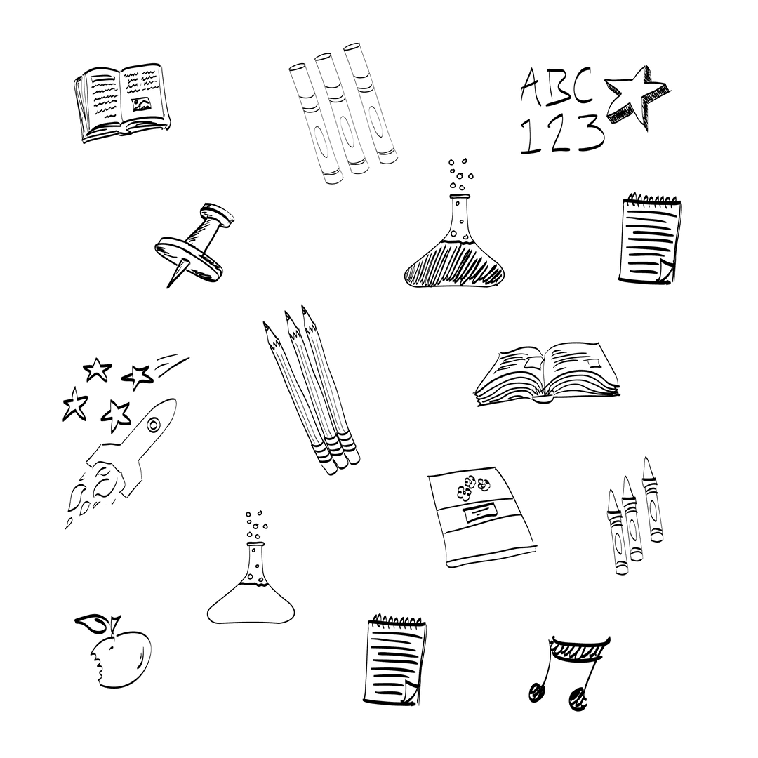 Stylish Black Business Icons on Transparent Background