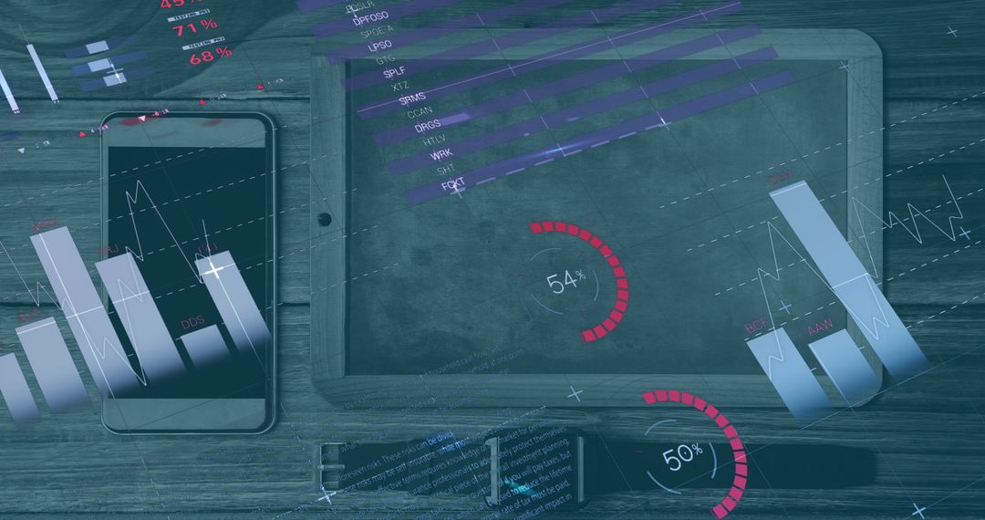 Innovative Mobile Financial Data Analysis in Technology Concept