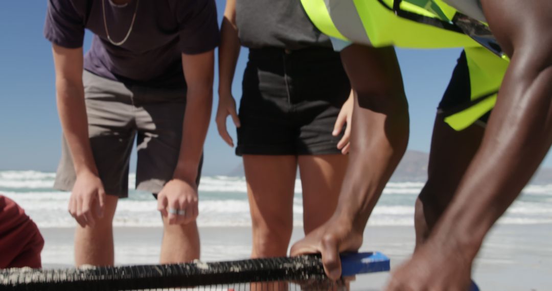 Volunteers Cleaning Beach on a Sunny Day - Free Images, Stock Photos and Pictures on Pikwizard.com