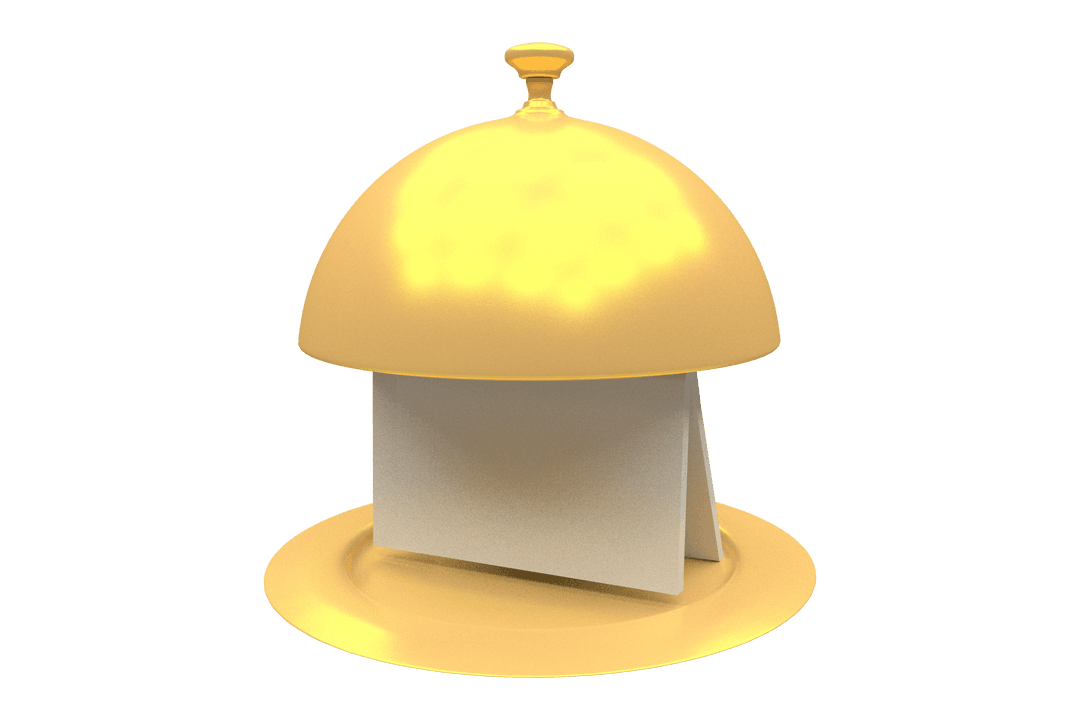 Transparent Gold Cloche with Card for Restaurant Concepts