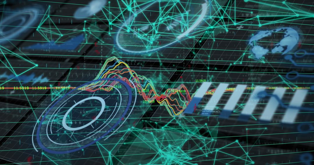 Futuristic Global Networking Concept with Digital Waves