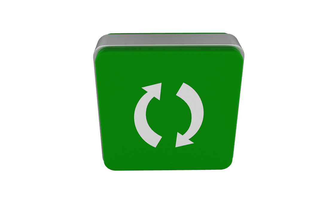 Transparent Green Recycling Symbol Icon for Digital Use