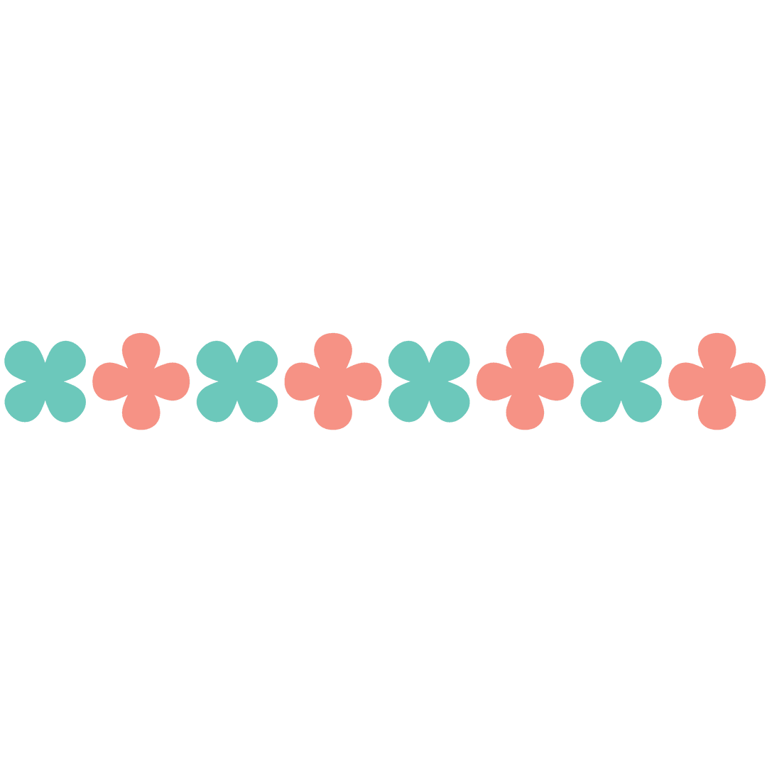 Colorful Flower Pattern Border on Transparent Background
