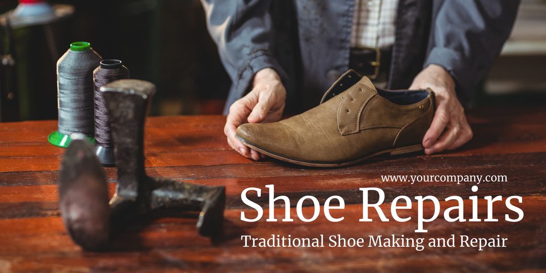 Cobbler Showcasing Shoe Repair Tools and Handcrafted Leather Shoe - Download Free Stock Templates Pikwizard.com