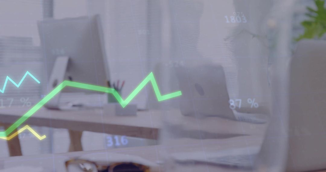 Modern Digital Workspace with Analytics Display