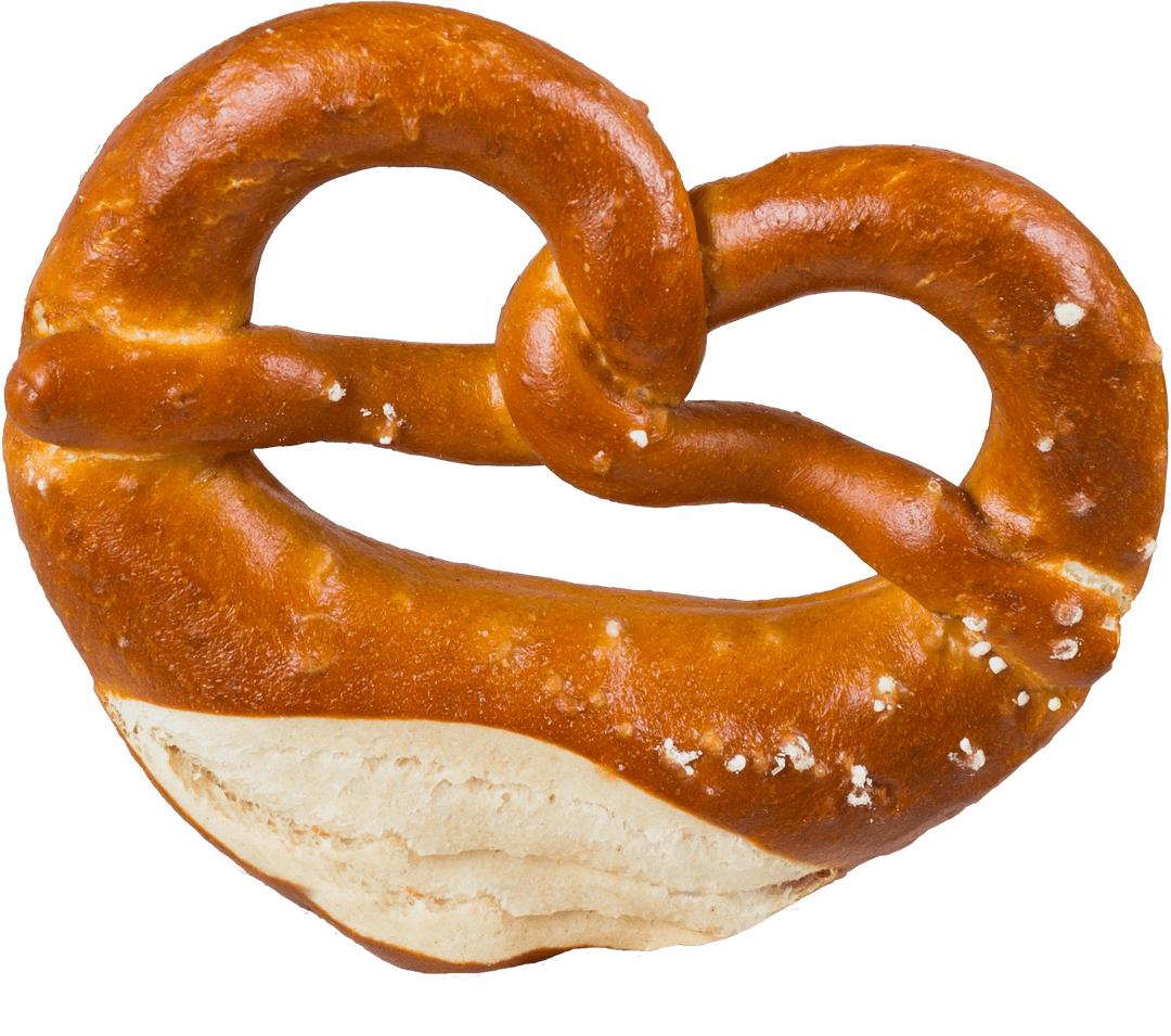 Soft Pretzel on Transparent Background Bakery Snack