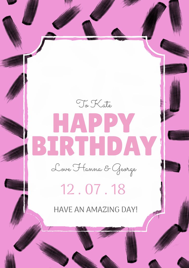 Pink Birthday Invitation with Handwritten Notes for Personal Events - Download Free Stock Templates Pikwizard.com