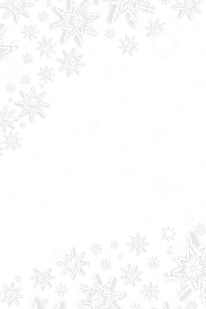 Tumbling Snowflakes on Transparent Background Winter Decor
