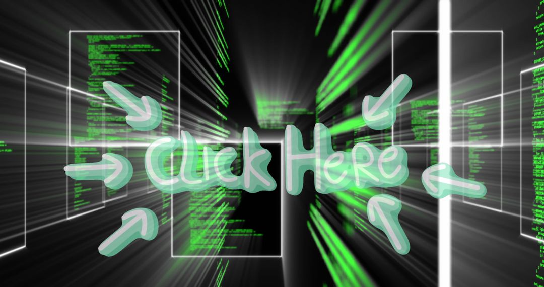 Click Here Digital Interface Overlapping Data Screens