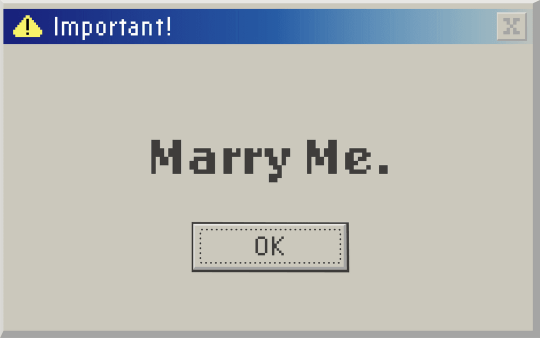 Marriage Proposal Pixel Art Transparent Dialog Box