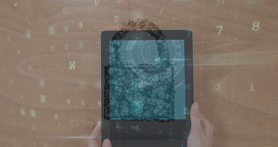 digital encryption technology on tablet computing - Free Images, Stock Photos and Pictures on Pikwizard.com