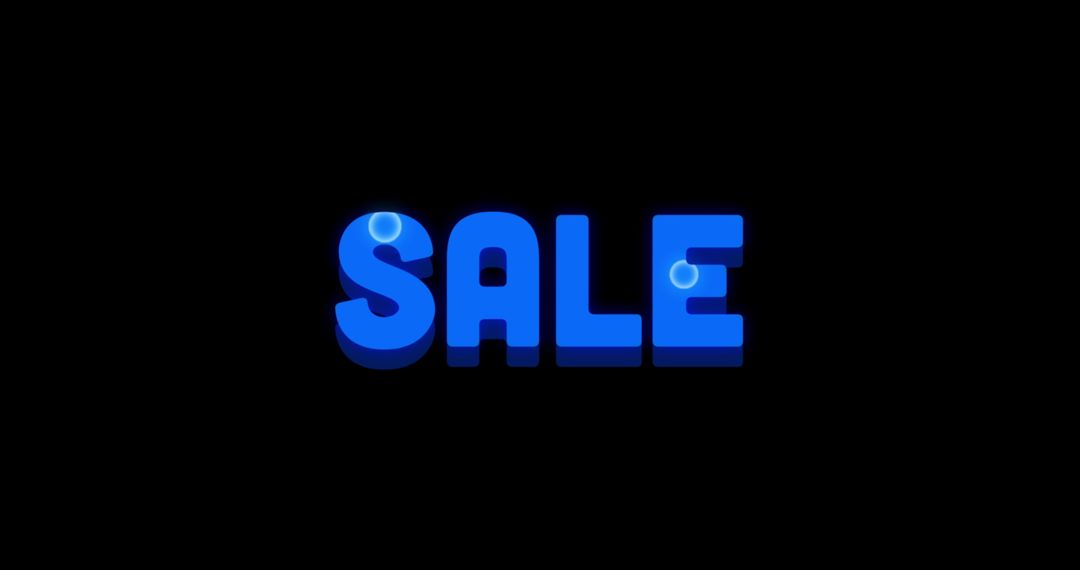 Vibrant Blue Sale Text on Black Background with Paint Effects