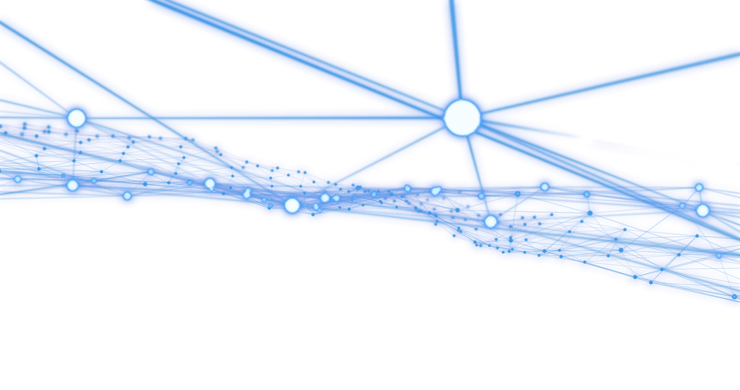 Abstract transparent blue molecule structure with interconnected lines