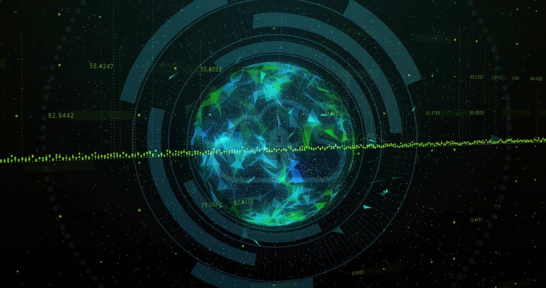 Futuristic Neon-Green Low-Poly Digital Interface