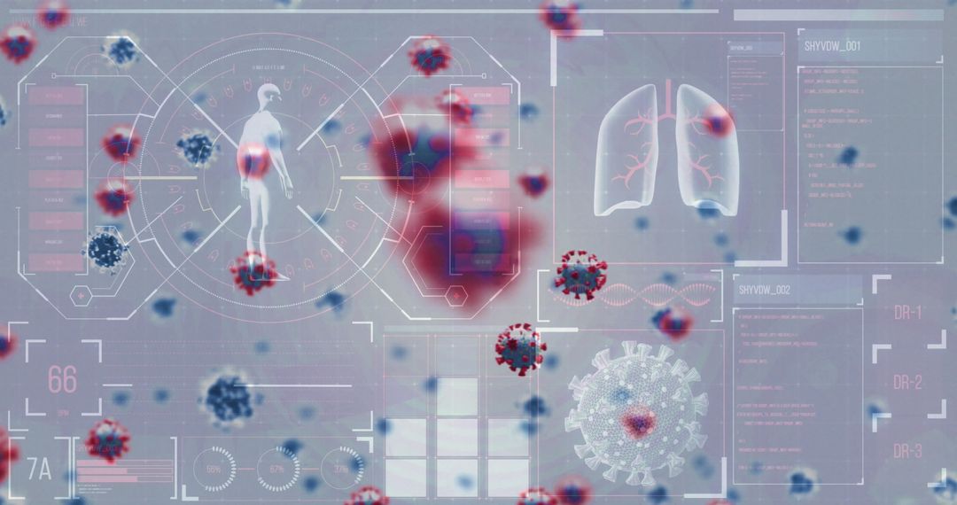 3D Coronavirus Visualization with Futuristic HUD Interface