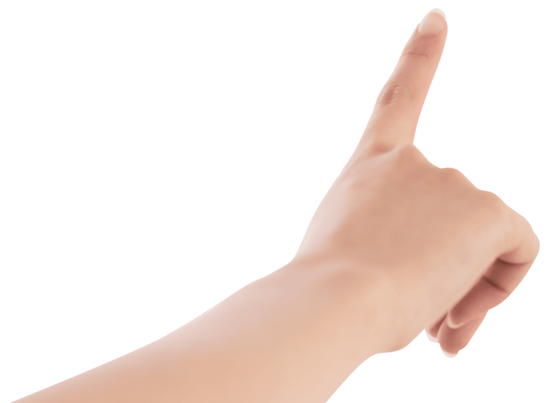 Transparent Female Hand Pointing Finger for Business Concept