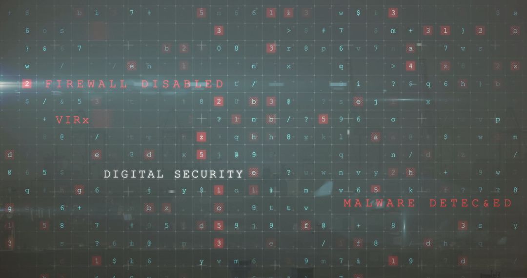 Cybersecurity Alert Digital Dashboard with Warning Messages