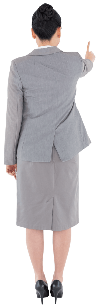 Businesswoman Pointing Back View Transparent PNG for Professional Design