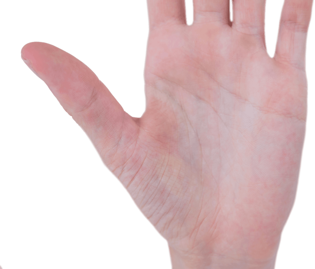 Caucasian Male Hand Transparent Background Isolated Gesture