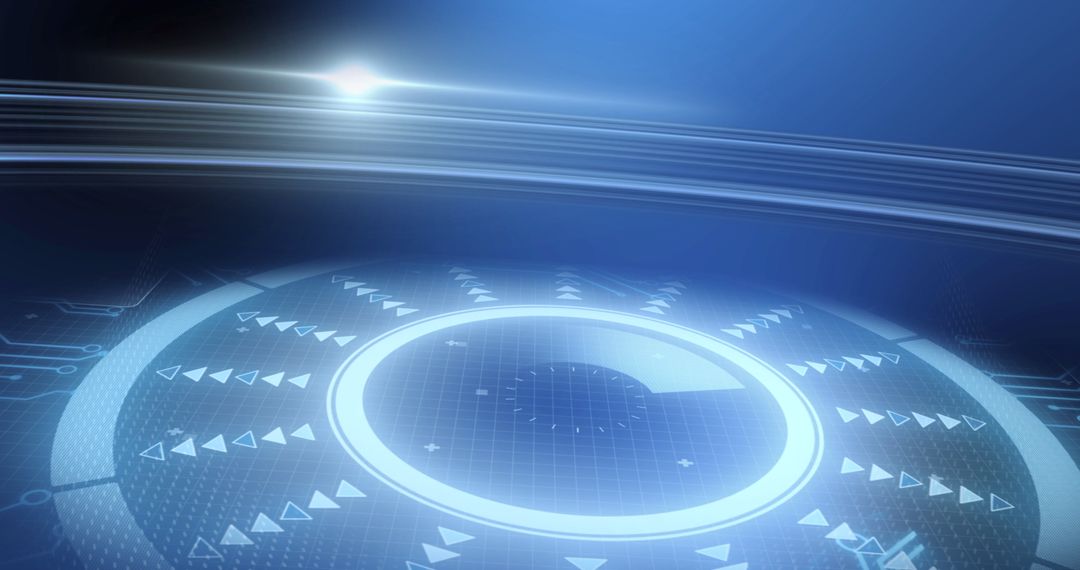 Futuristic Digital Interface with Blue Data Processing Elements