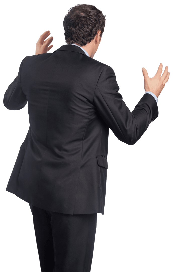 Caucasian Businessman Gesturing, Transparent Background